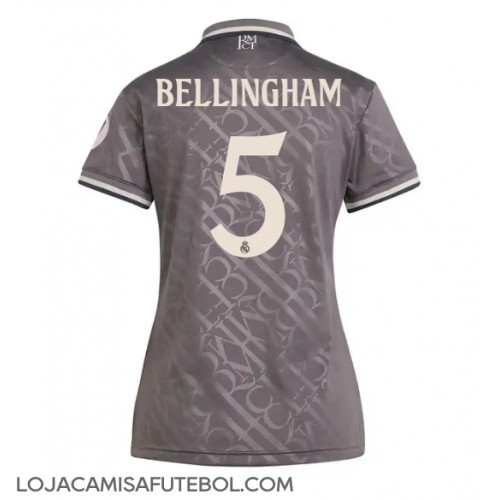 Camisa de Futebol Real Madrid Jude Bellingham #5 Equipamento Alternativo Mulheres 2024-25 Manga Curta